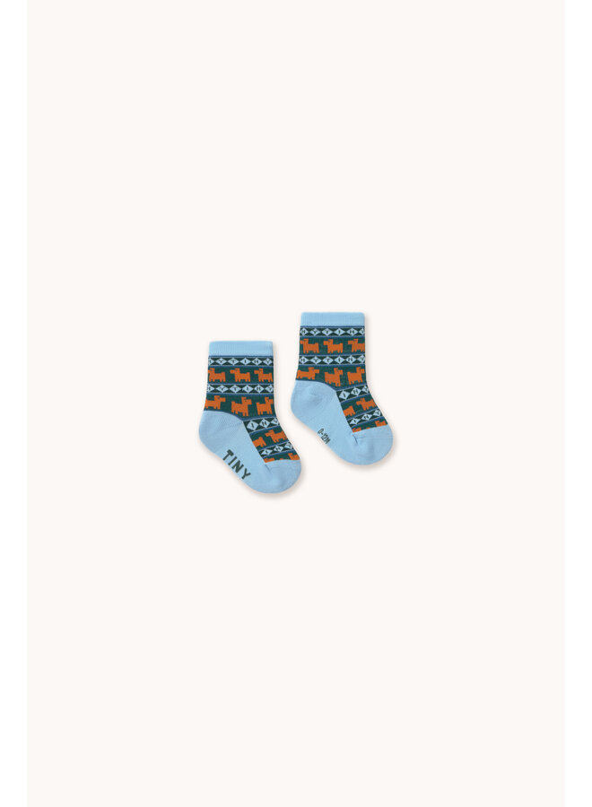 Tiny Cottons - Tiny dogs medium socks - Denim blue