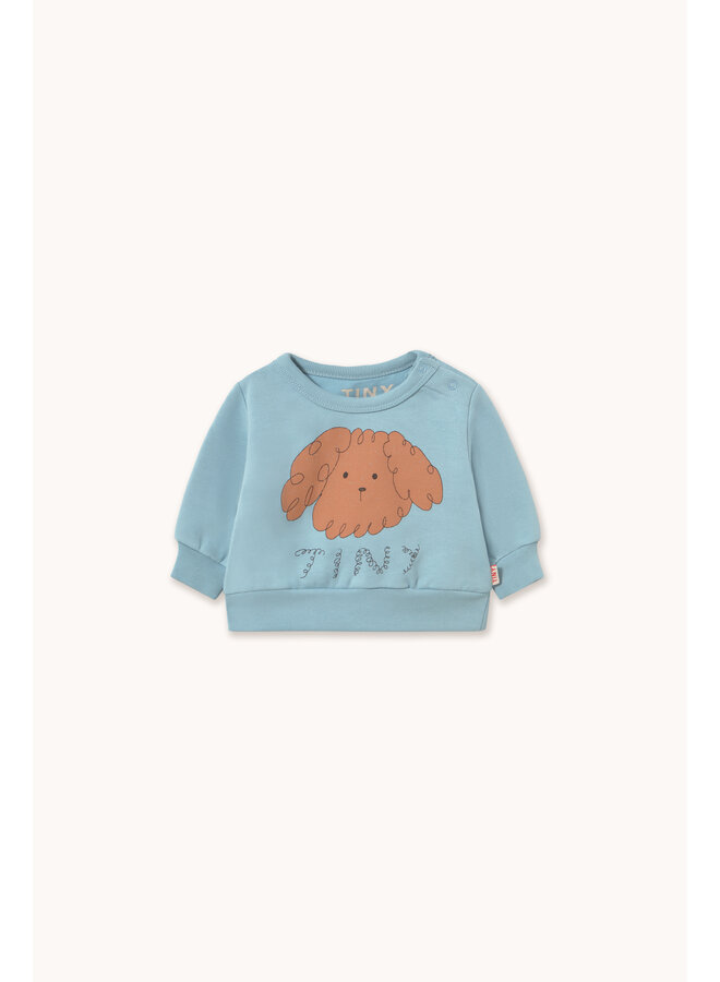 Tiny Cottons - Curly dog graphic baby sweatshirt - Denim blue