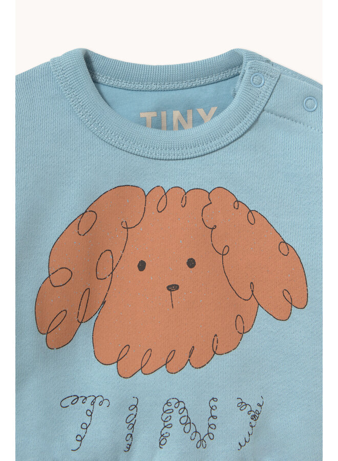 Tiny Cottons - Curly dog graphic baby sweatshirt - Denim blue