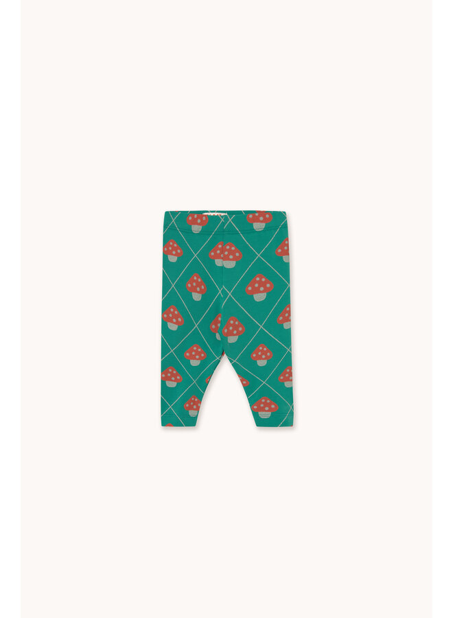 Tiny Cottons - Mushrooms baby leggings - Dark emerald