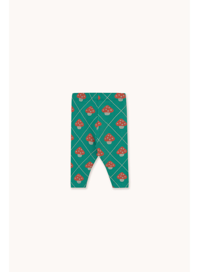 Tiny Cottons - Mushrooms baby leggings - Dark emerald