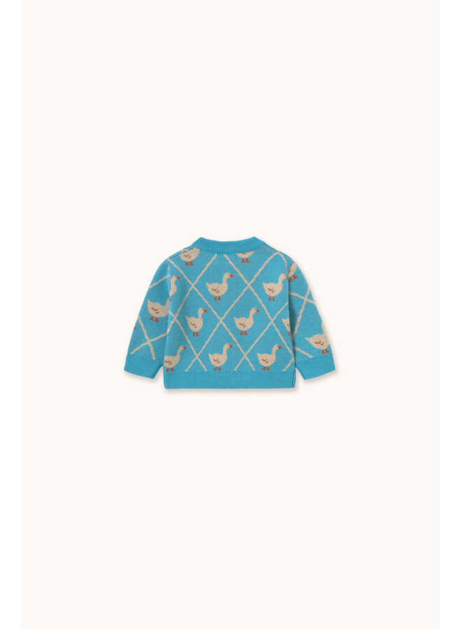 Tiny Cottons - Swans baby cardigan - Cyan