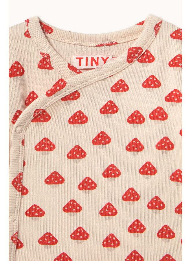 Tiny Cottons - Mini mushrooms rib crossed body - Ivory