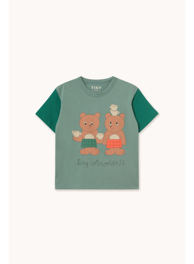 Tiny Cottons - Tiny tea room graphic tee - Teal