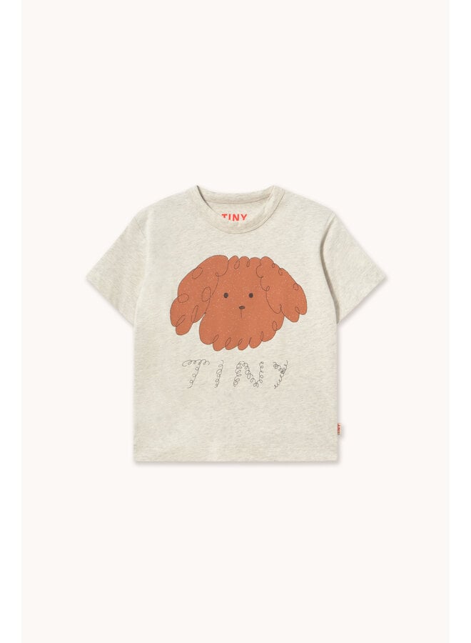 Curly dog graphic tee - Cream heather