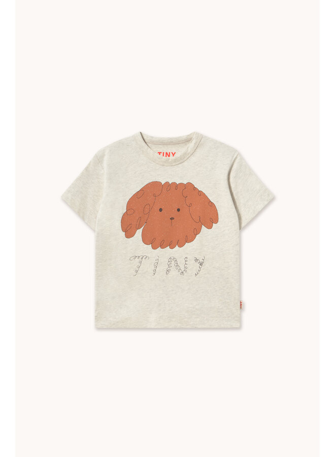 Tiny Cottons - Curly dog graphic tee - Cream heather