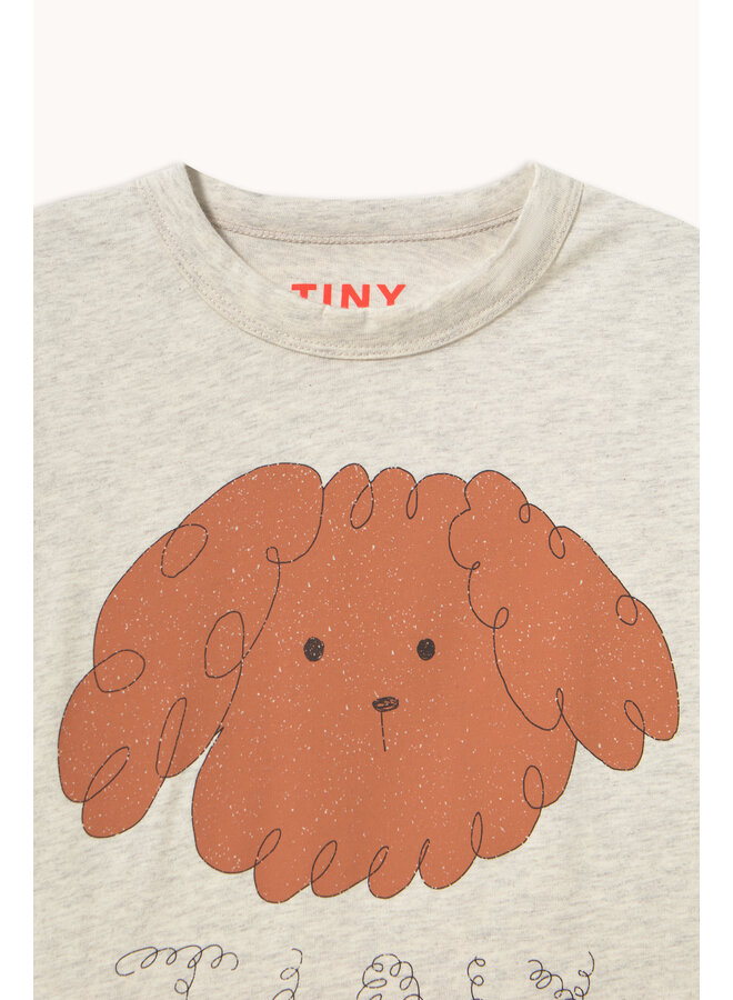 Tiny Cottons - Curly dog graphic tee - Cream heather
