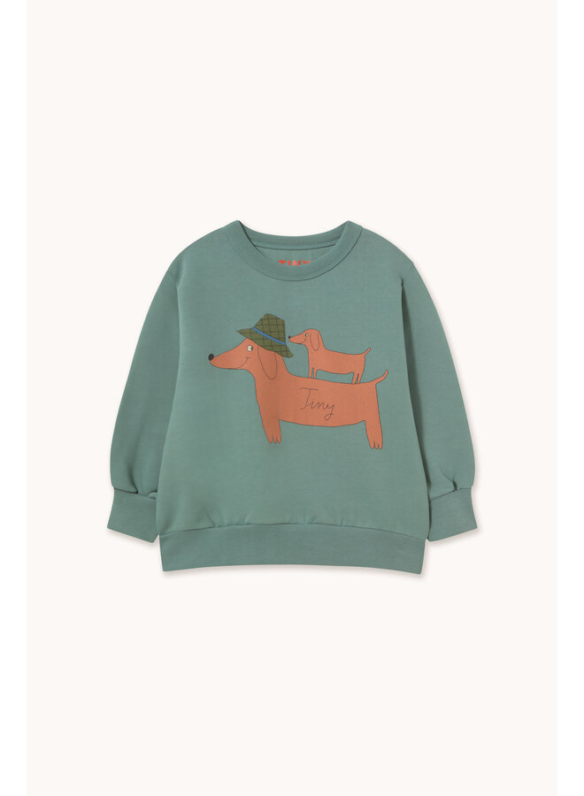 Two dogs graphic sweatshirt - Teal