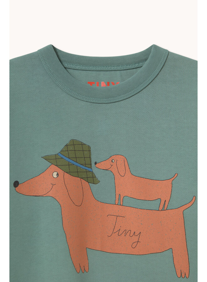 Tiny Cottons - Two dogs graphic sweatshirt - Teal