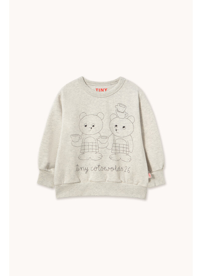 Tiny tea room graphic sweatshirt - Cream heather