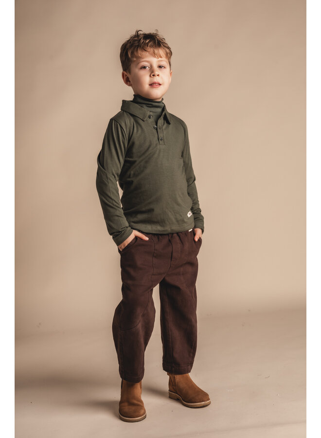 Baje Studio - Nikolai longsleeve polo - Green agave
