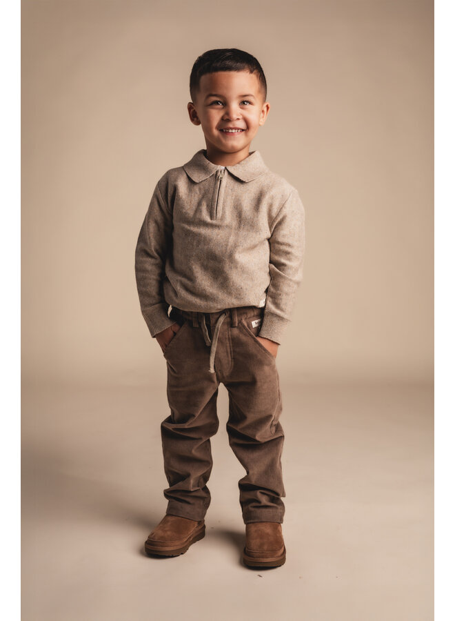 Baje Studio - Fez longsleeve polo - Taupe