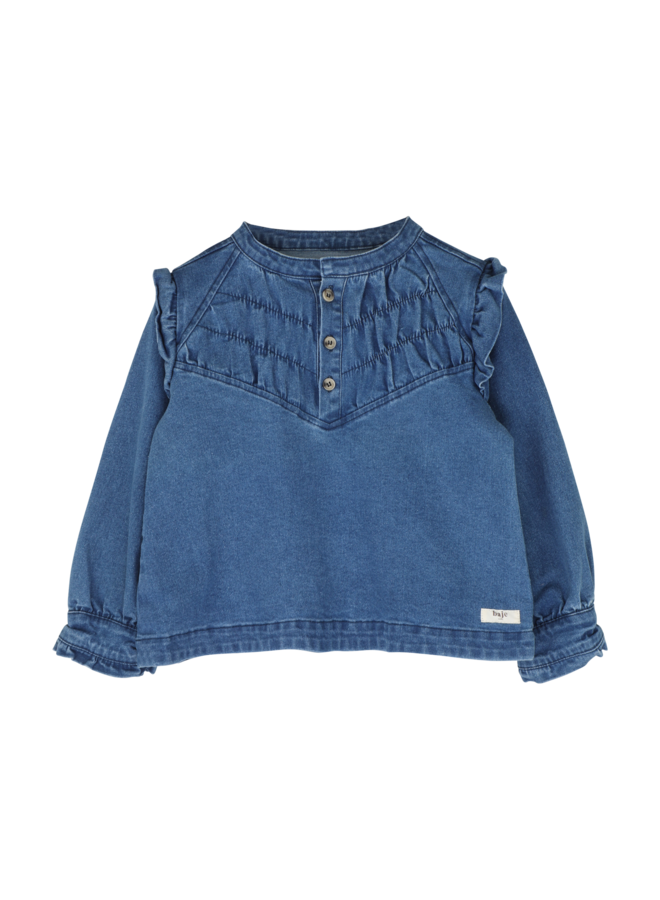 Baje Studio - Reeza blouse longsleeve - Blue denim