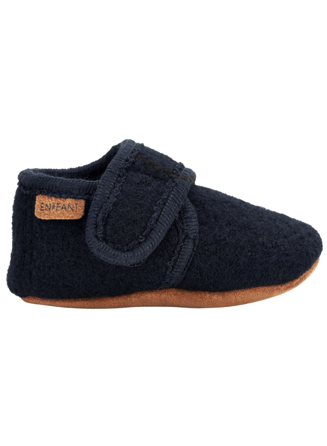Enfant - Baby wool slippers - Navy