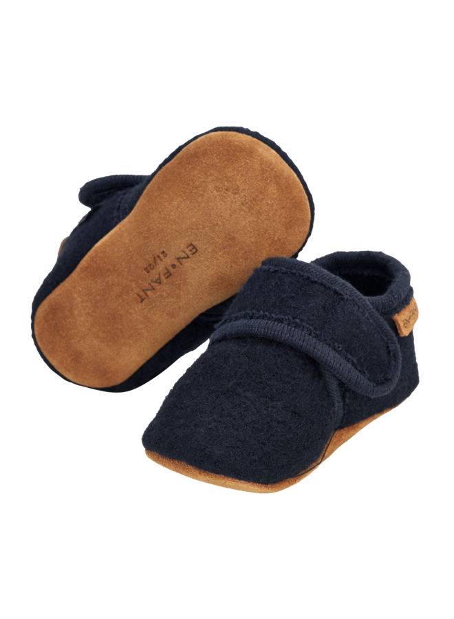 Enfant - Baby wool slippers - Navy