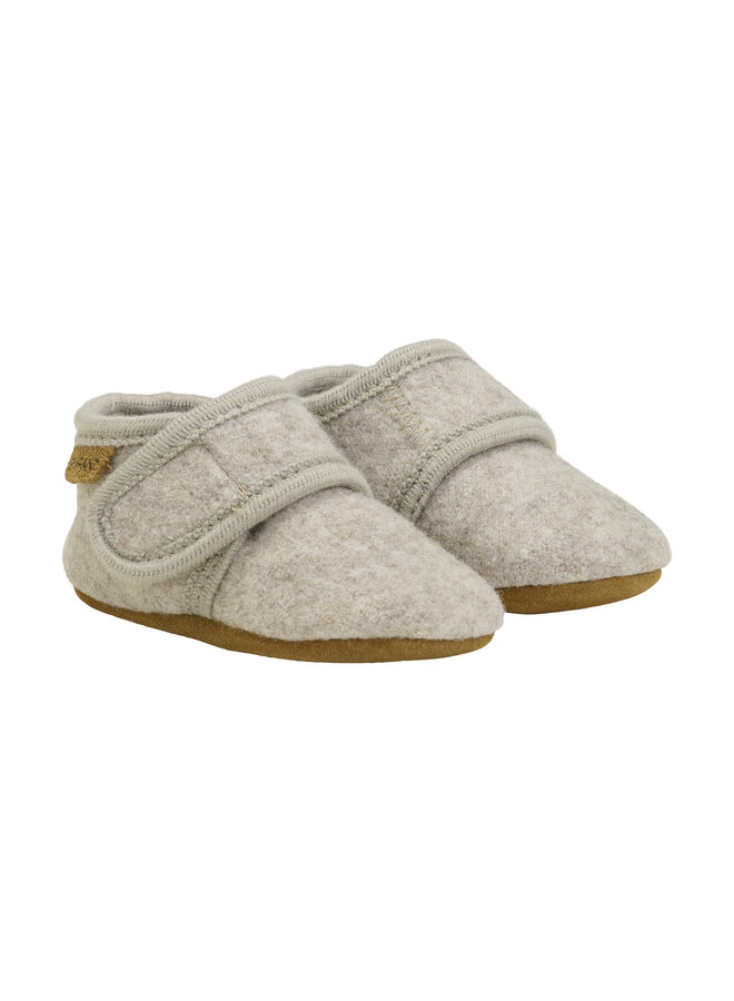 Baby wool slippers - Sand melange