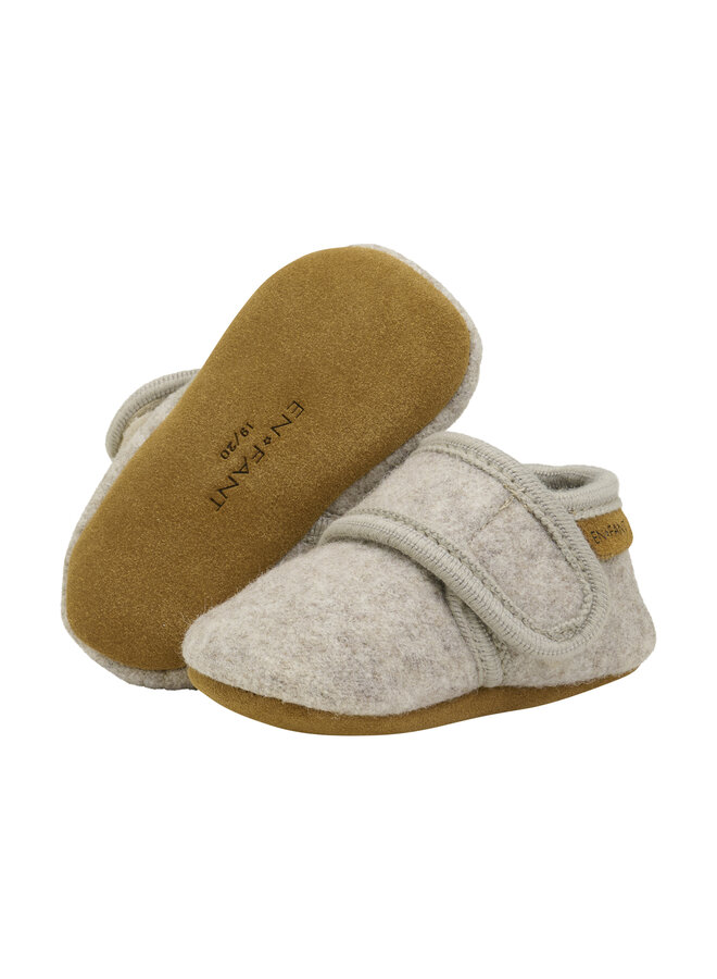 Enfant - Baby wool slippers - Sand melange