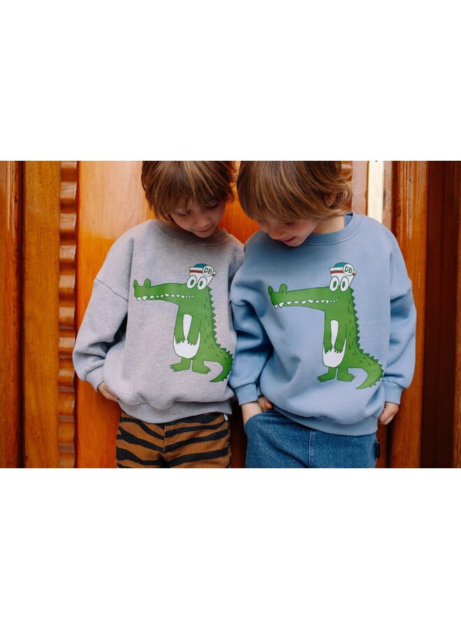 Daily Brat - Loco croco sweater - Grey melange