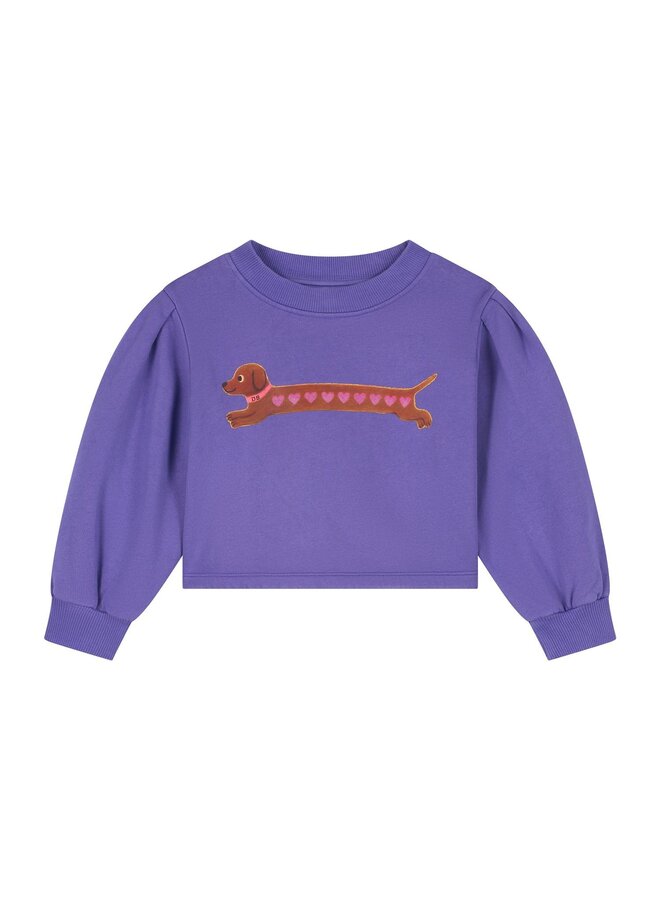 Daily Brat - Heart dog cropped sweater