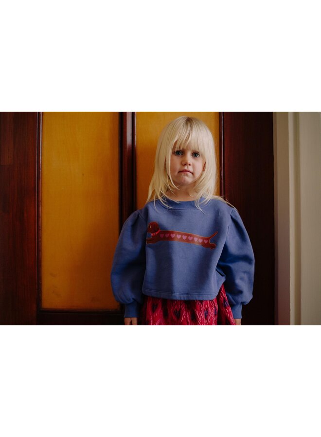 Daily Brat - Heart dog cropped sweater