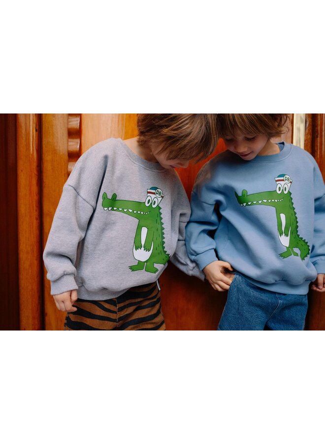 Daily Brat - Loco croco sweater - Grey melange