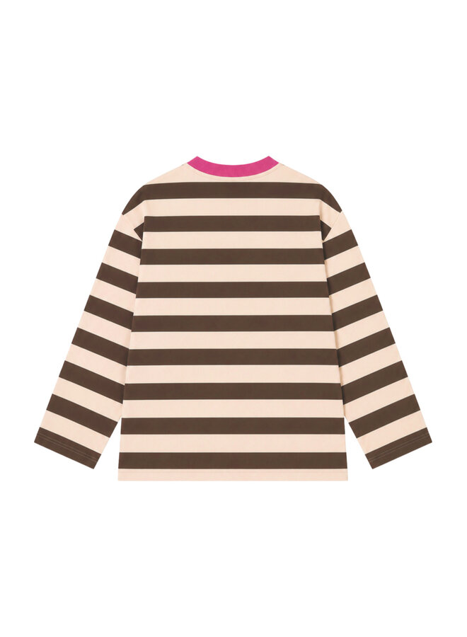 Salty Stitch - Salty skater tee stripes - Beige/Brown