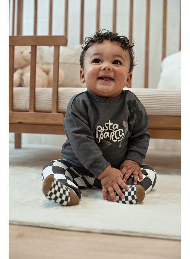 Feetje - Sweater relaxed fit - Pasta party - Antraciet