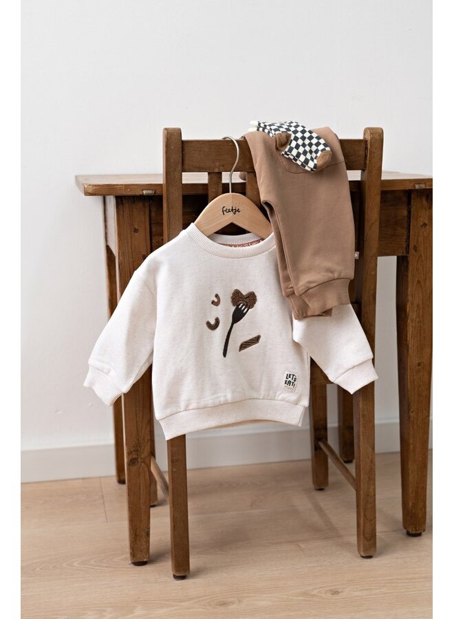Feetje - Sweater relaxed fit - Pasta party - Offwhite melange