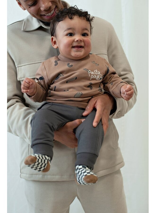 Feetje - Sweater AOP - Pasta party - Camel