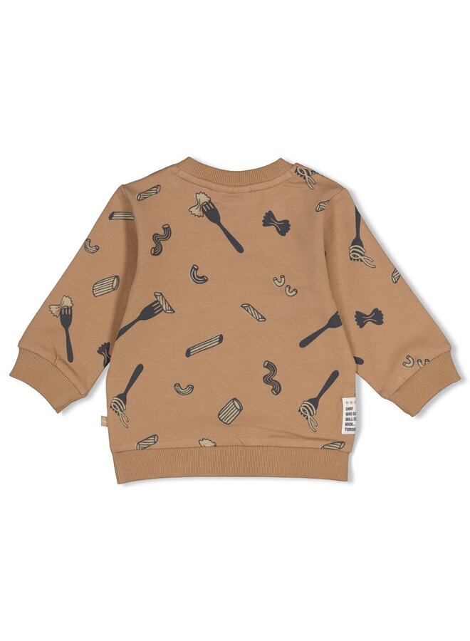 Feetje - Sweater AOP - Pasta party - Camel