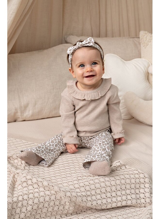 Feetje - Flare broek AOP - Dress to impress - Offwhite melange