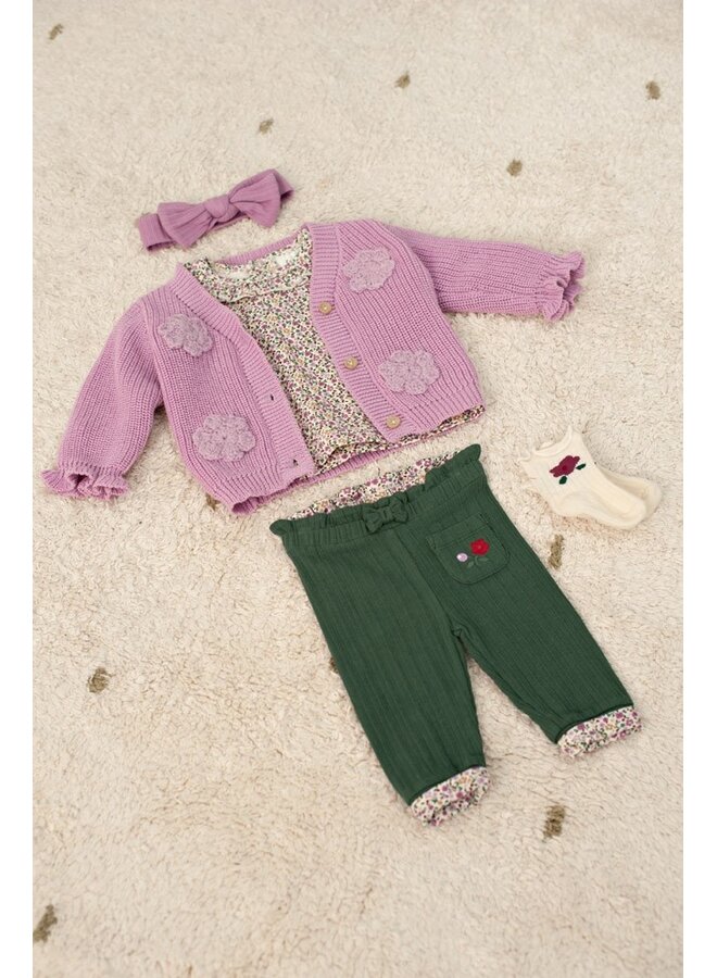 Feetje - Legging rib - Afternoon tea - Groen