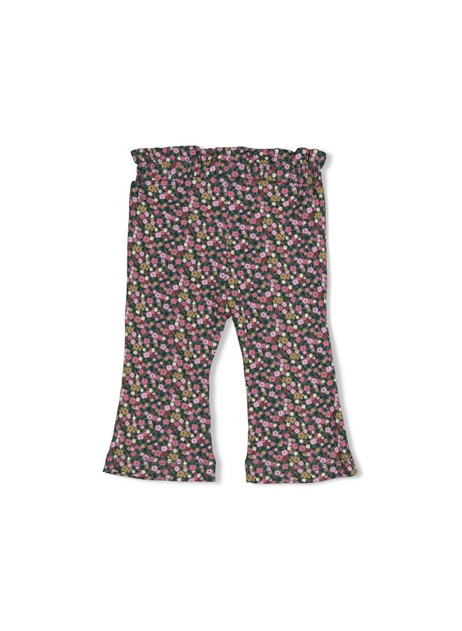 Feetje - Flare broek rib AOP - Afternoon tea - Groen
