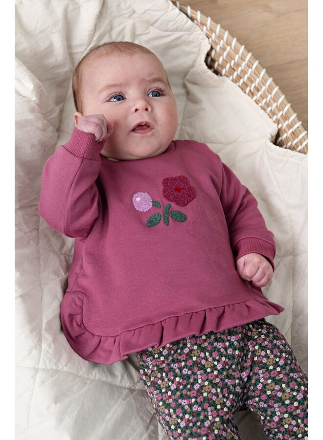 Feetje - Sweater ruches relaxed fit - Afternoon tea - Berry