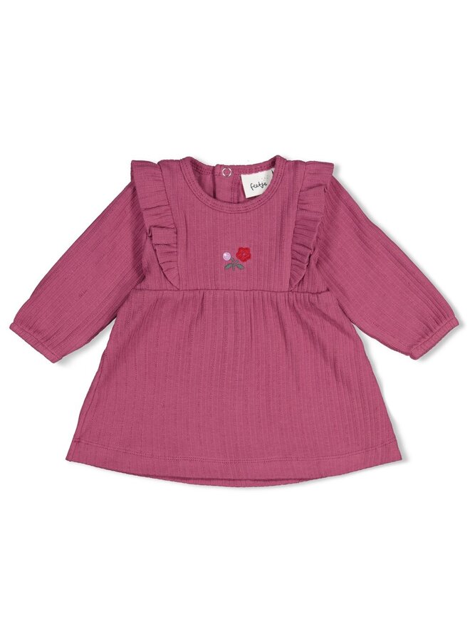 Feetje - Jurk rib - Afternoon tea - Berry