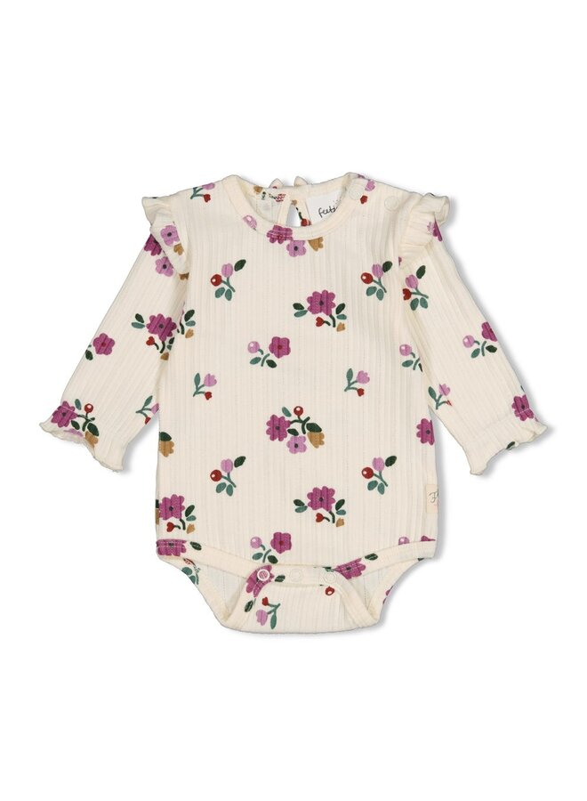 Feetje - Romper rib AOP - Afternoon tea - Creme