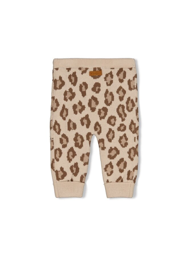 Feetje - Broek gebreid AOP leopard - The knits - Zand
