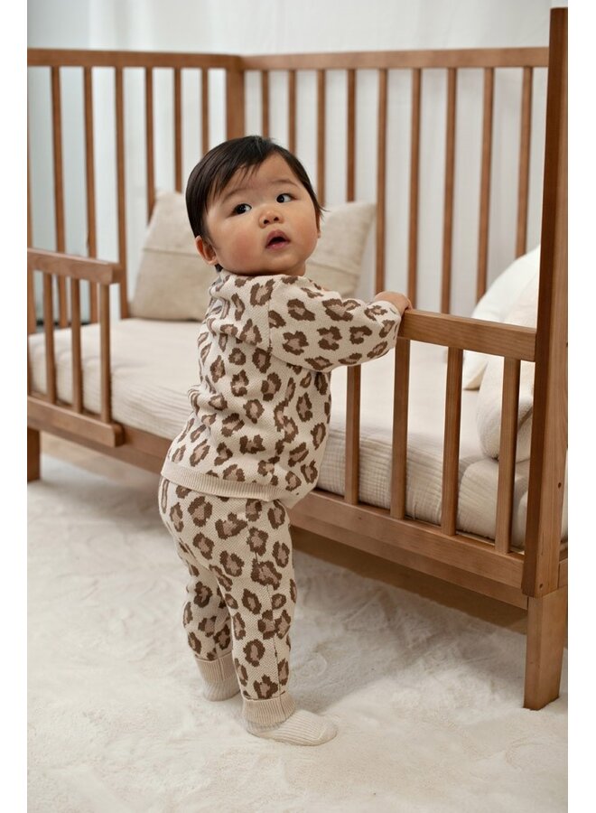 Feetje - Sweater gebreid AOP leopard - The knits - Zand