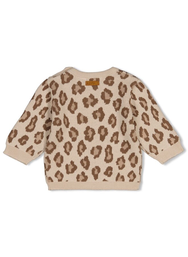 Feetje - Sweater gebreid AOP leopard - The knits - Zand