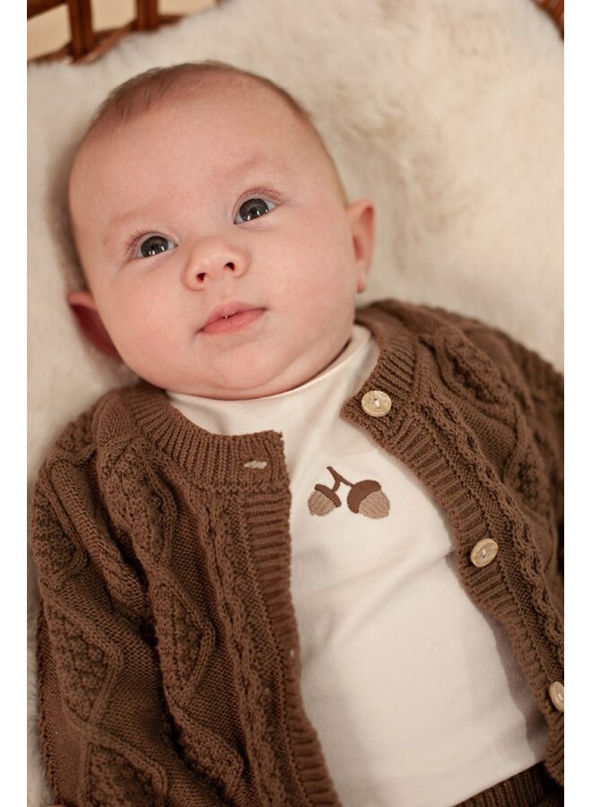 Feetje - Vestje gebreid cable-knit - The knits - Bruin