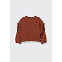 Cozmo - Juno brushed soft knit ruffle sweater - Ginger-brushed soft knit