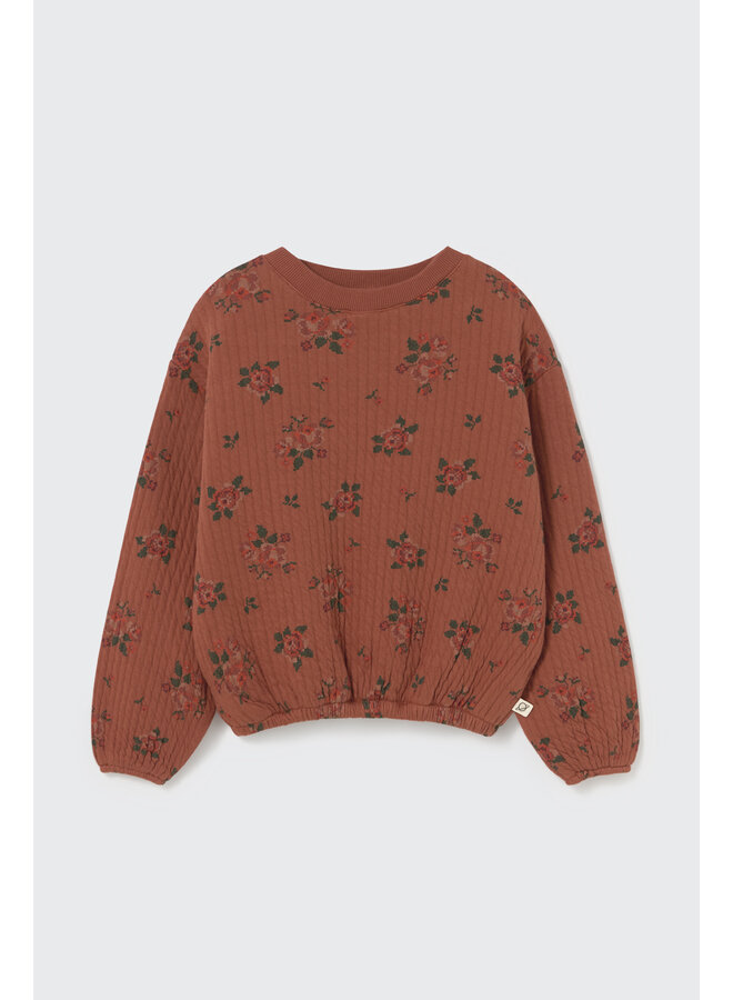 Celia quilted floral print sweatshirt - Ginger-quilted floral print