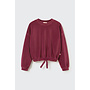 Cozmo - Fara velour knit bow sweatshirt - Prune-velour knit