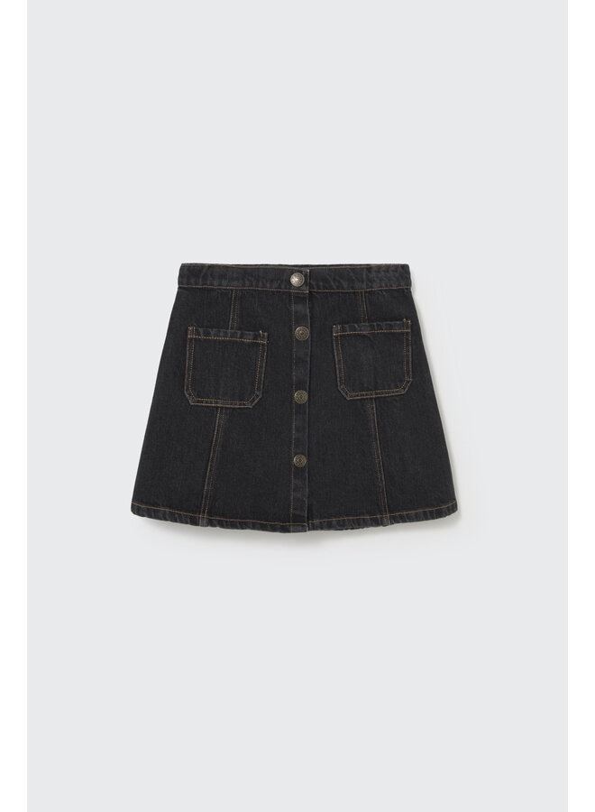 Modena washed color denim skirt - Anthracite-washed color denim