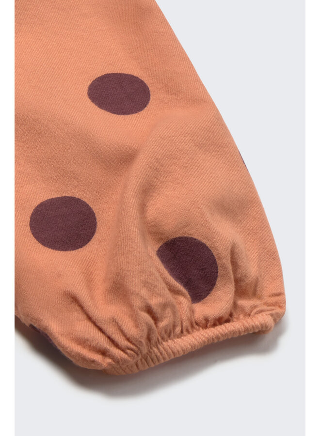 Cozmo - Oria polka dot flannel blouse - Pink siena-polka dot flannel