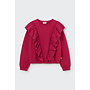 Cozmo - Bianca elastic fleece ruffle sweatshirt - Prune-elastic fleece