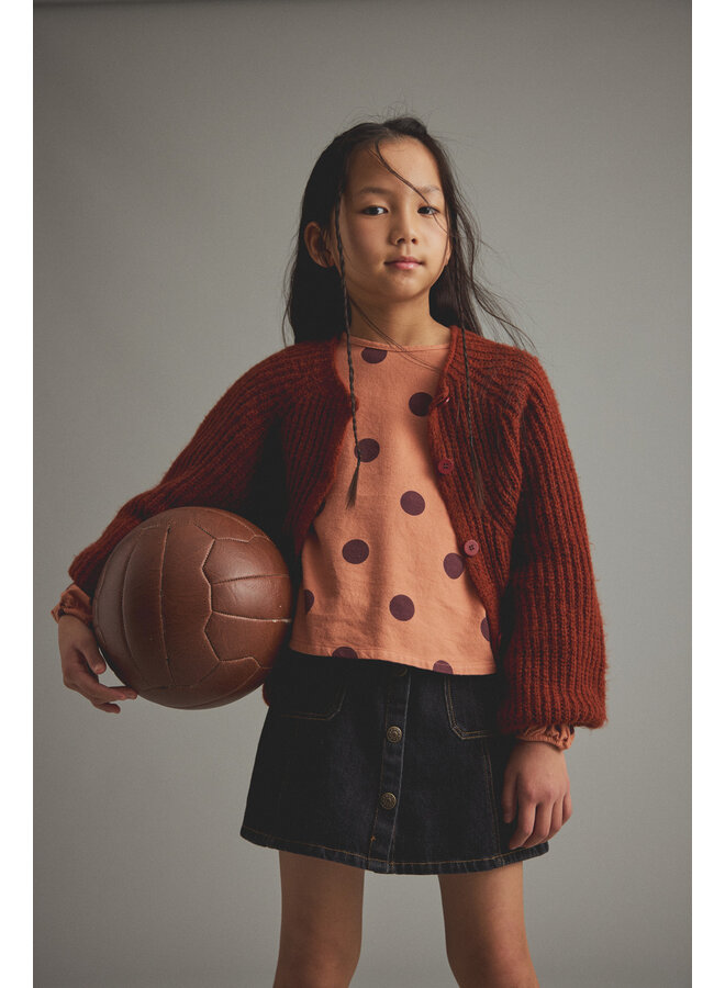 Cozmo - Oria polka dot flannel blouse - Pink siena-polka dot flannel