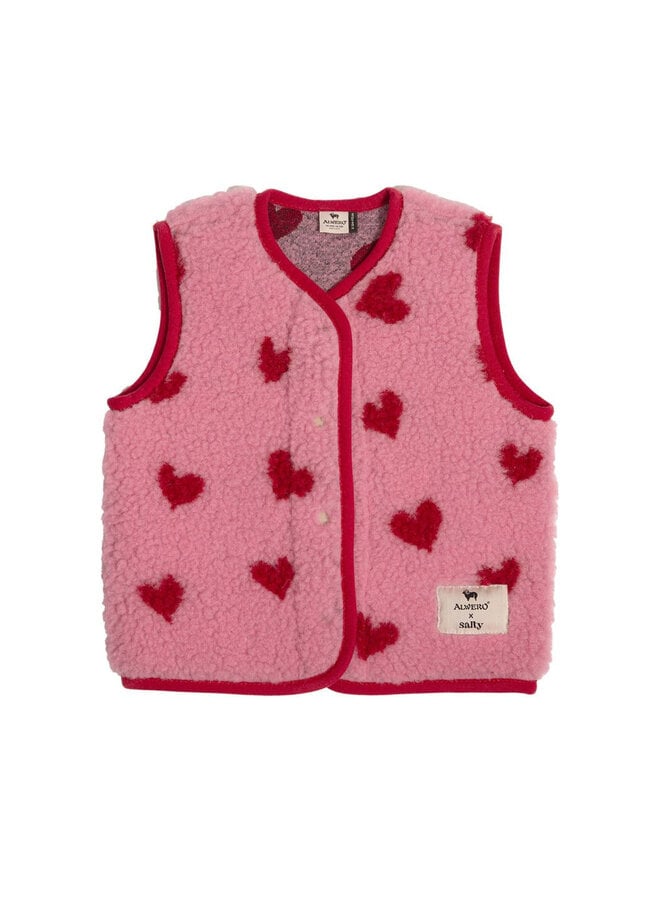 Alwero x Salty Tyb junior vest - Bubble gum heart