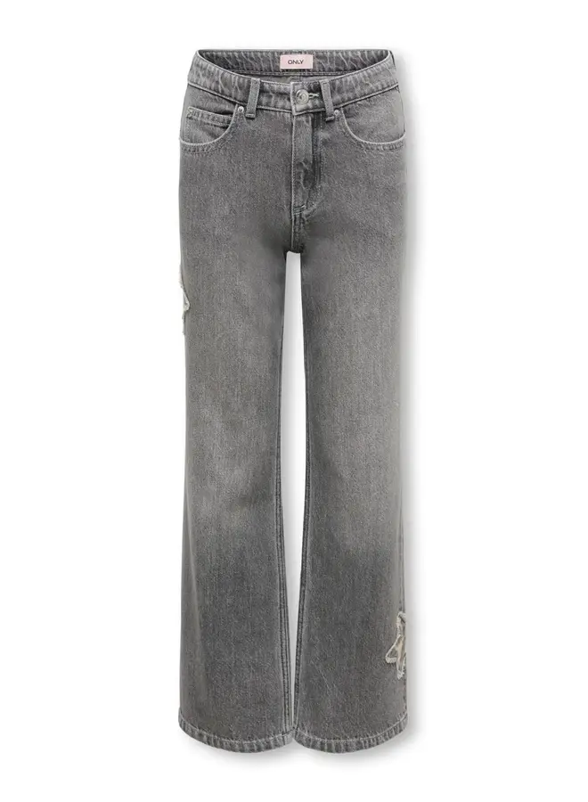 Kids Only - Juicy hw wide leo star - Medium grey denim