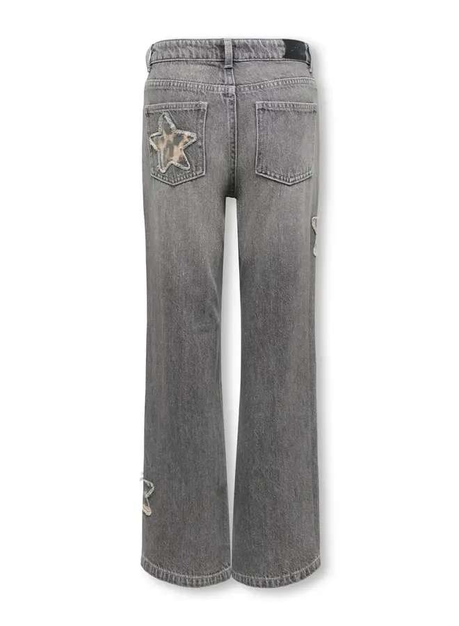 Kids Only - Juicy hw wide leo star - Medium grey denim